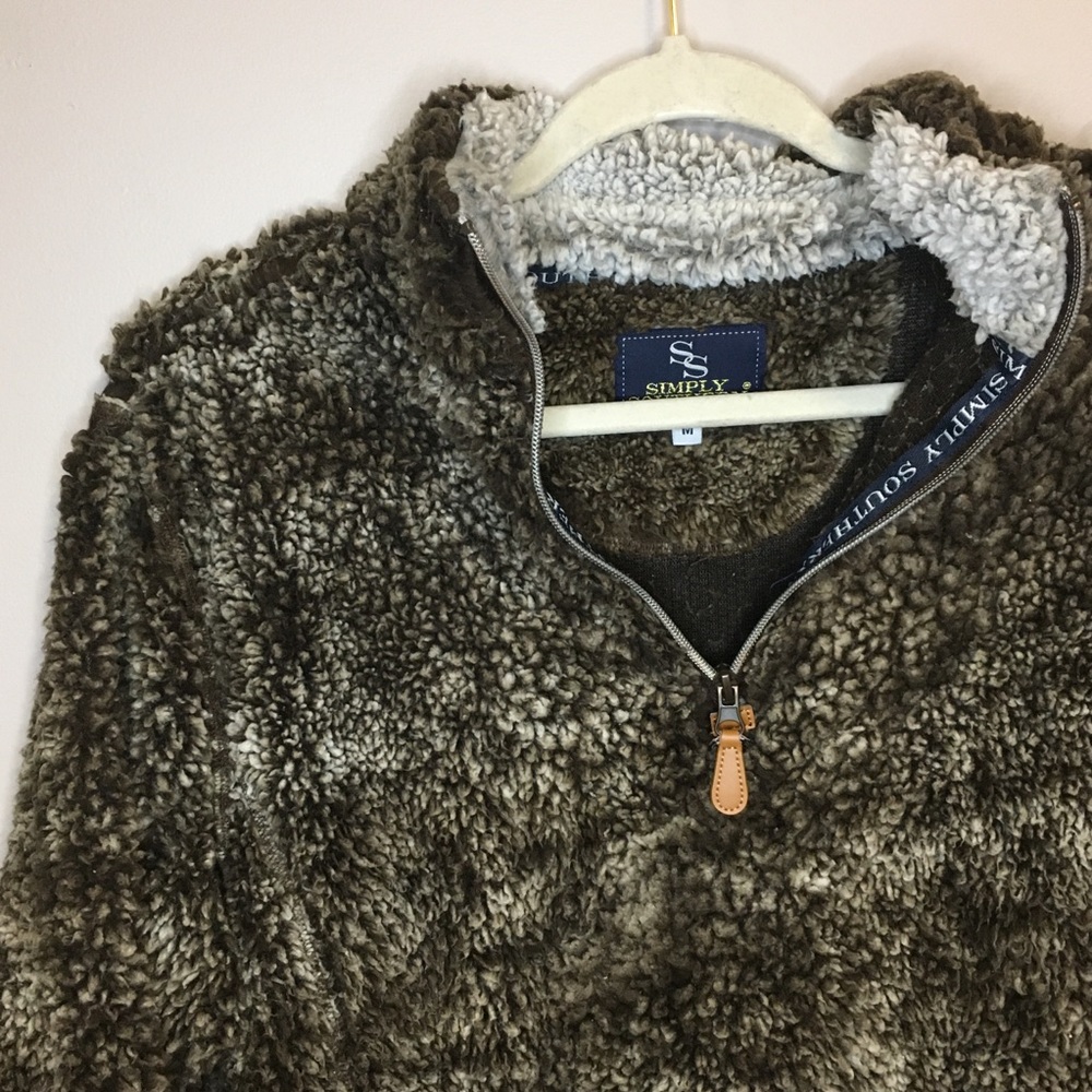 Simply Southern Brown Sherpa Pullover Jacket - Picture 3 of 5